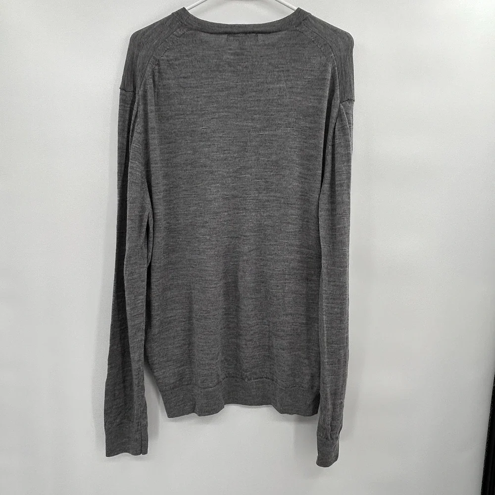 Banana Republic Mens Merino‎ Wool Crewneck Pullover Sweater Sz XL Gray Classic